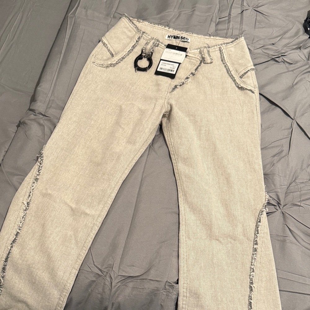 HYEIN SEOU Gray Flare & Wide Leg Jeans